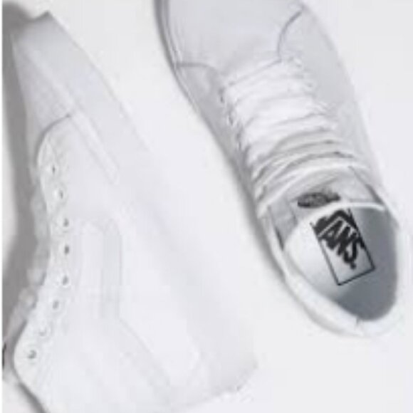 Vans White Sk8-Hi Sneakers Canvas High-Top - Picture 1 of 12